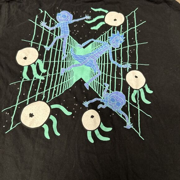 Rick‎ And Morty Shirt Men Med Black Adult Swim Cartoon Graphic Tee READ - Picture 1 of 7